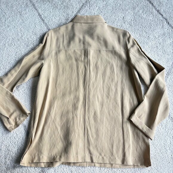 NWT Kate Hill Tan/Beige Silk Linen Luxury Blend 2-Piece Set Jacket & Pants Sz 10 - Picture 9 of 15